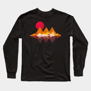 Wolf Lands - Abstract, Colorful, Landscape, Geometric Long Sleeve T-Shirt